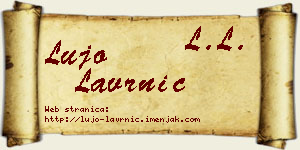 Lujo Lavrnić vizit kartica